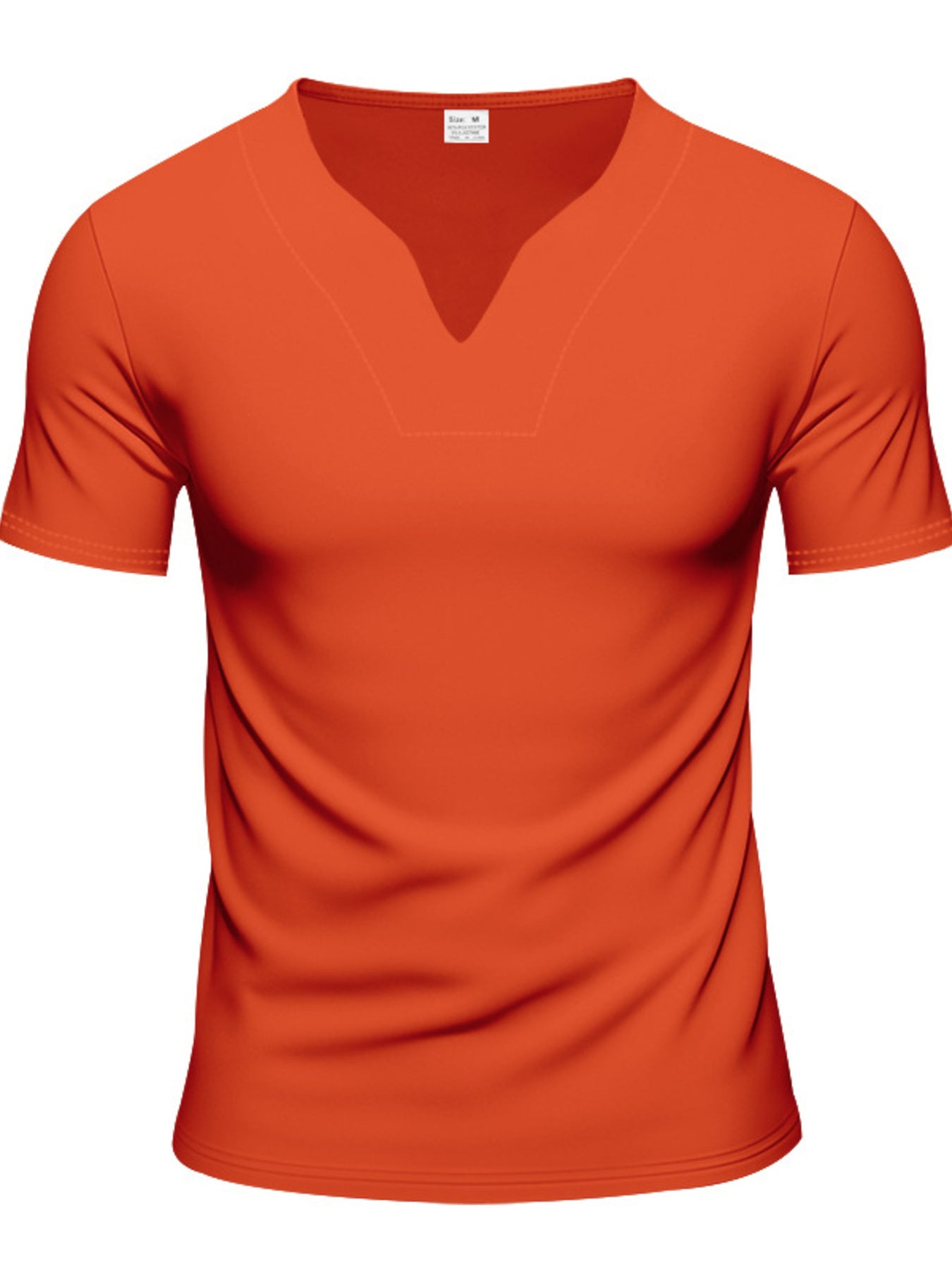 Men's Full Size Casual V-Neck Short Sleeve T-Shirt Plus Size - URBANPICK FASHION