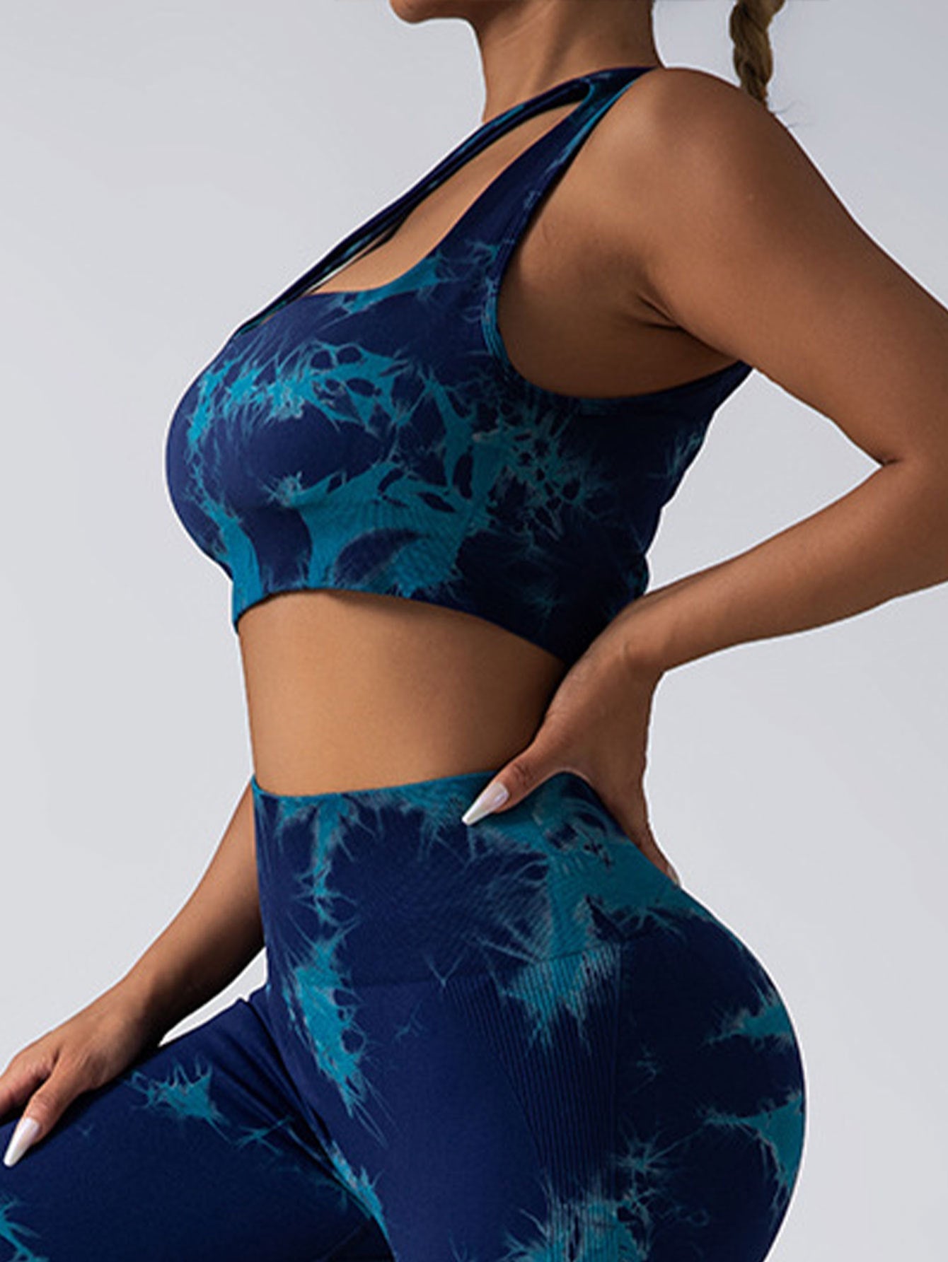 Seamless One-Shoulder Bra & Scrunch Leggings Set - High Waisted Yoga Pants - URBANPICK FASHION