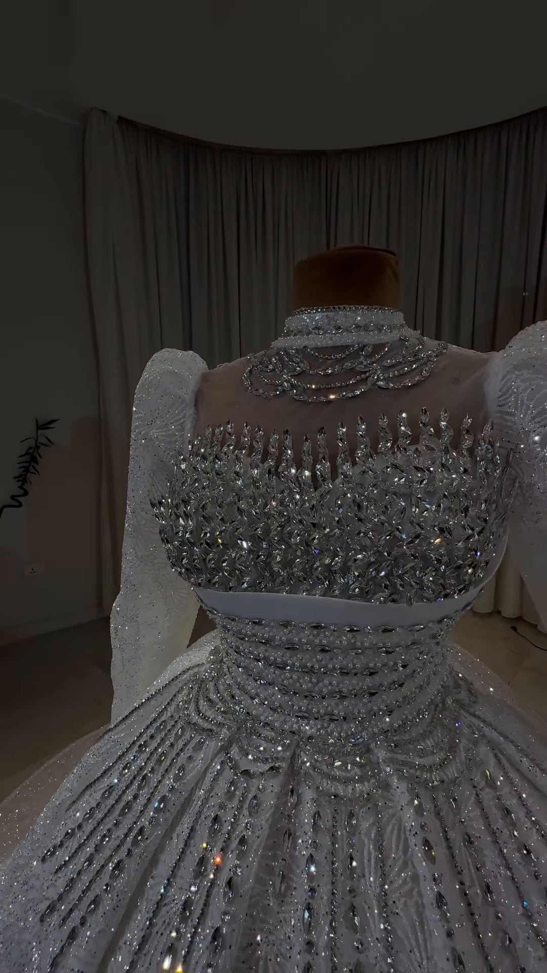 Luxury Crystal Embellished Off-Shoulder Princess Dress GD102 - URBANPICK FASHION