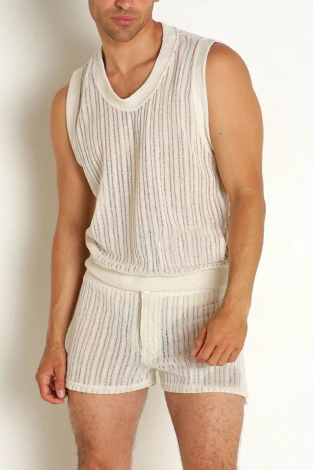 Men's Full Size Round Neck Tank and Shorts Set Plus Size - URBANPICK FASHION