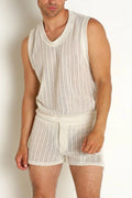 Men's Full Size Round Neck Tank and Shorts Set Plus Size - URBANPICK FASHION