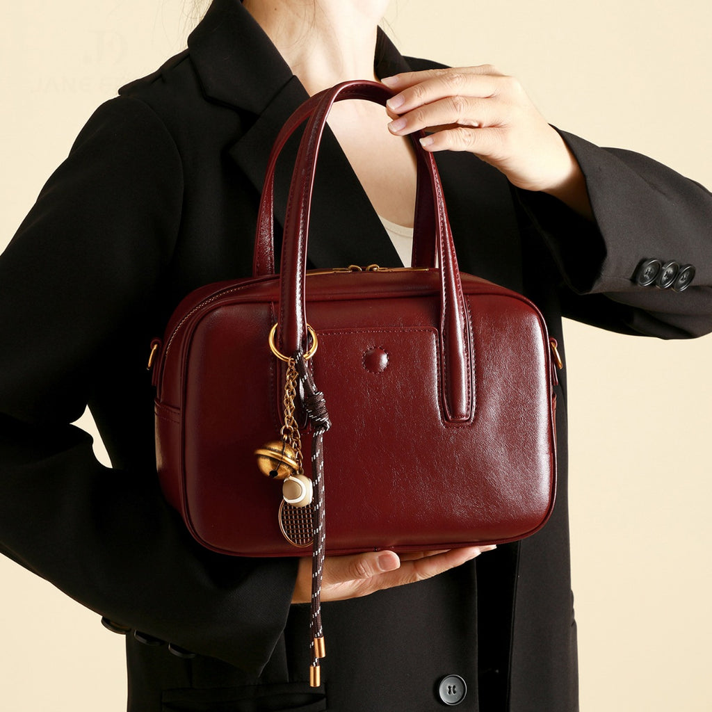 Leather Top Handle Handbag - URBANPICK FASHION