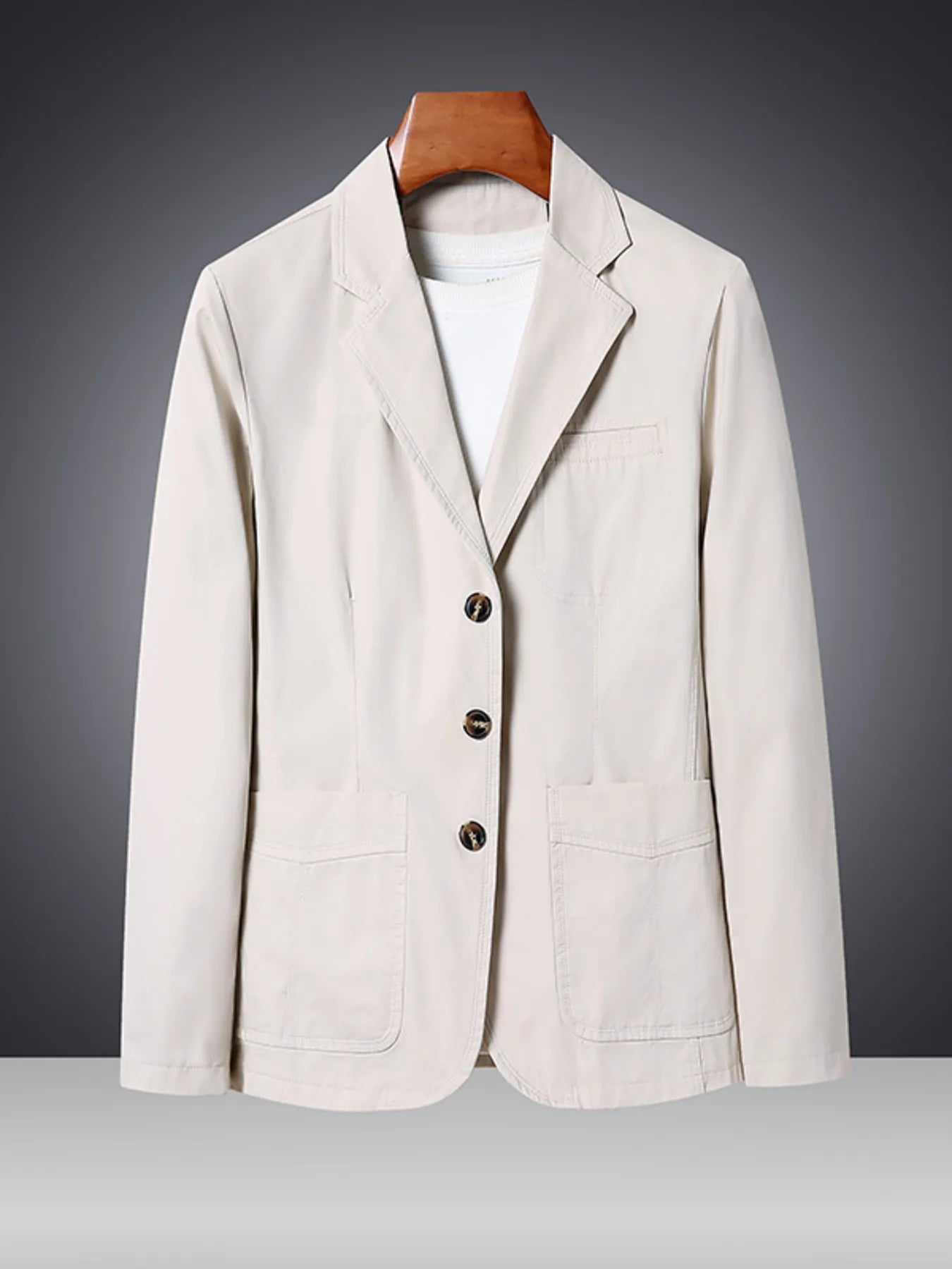 Men's Plus Size Lapel Collar Long Sleeve Blazer - URBANPICK FASHION