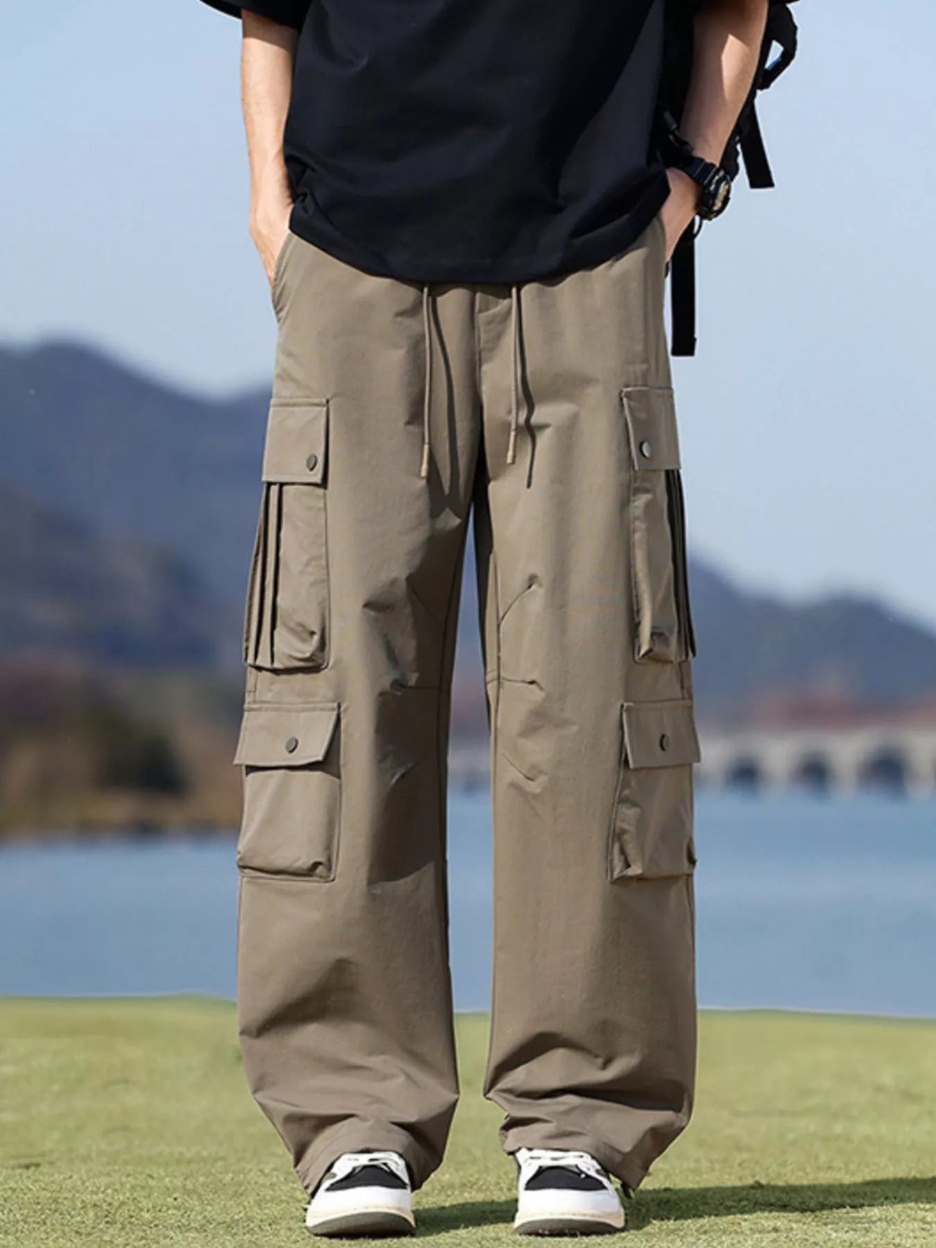 Men's Plus Size Loose Fit Multi-Pocket Cargo Pants - URBANPICK FASHION