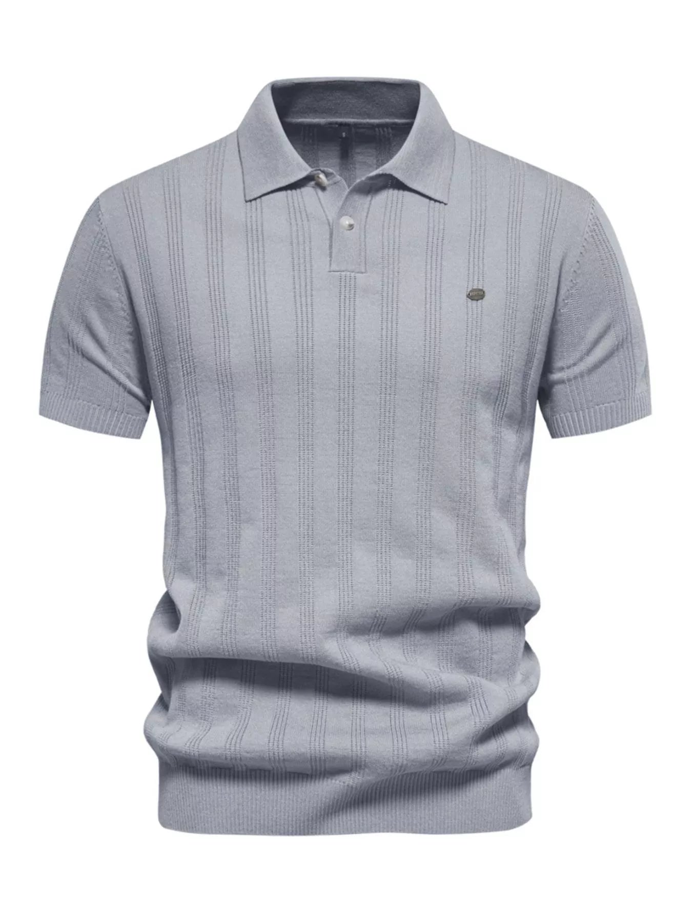 Men's Short Sleeve Knit Polo - URBANPICK FASHION