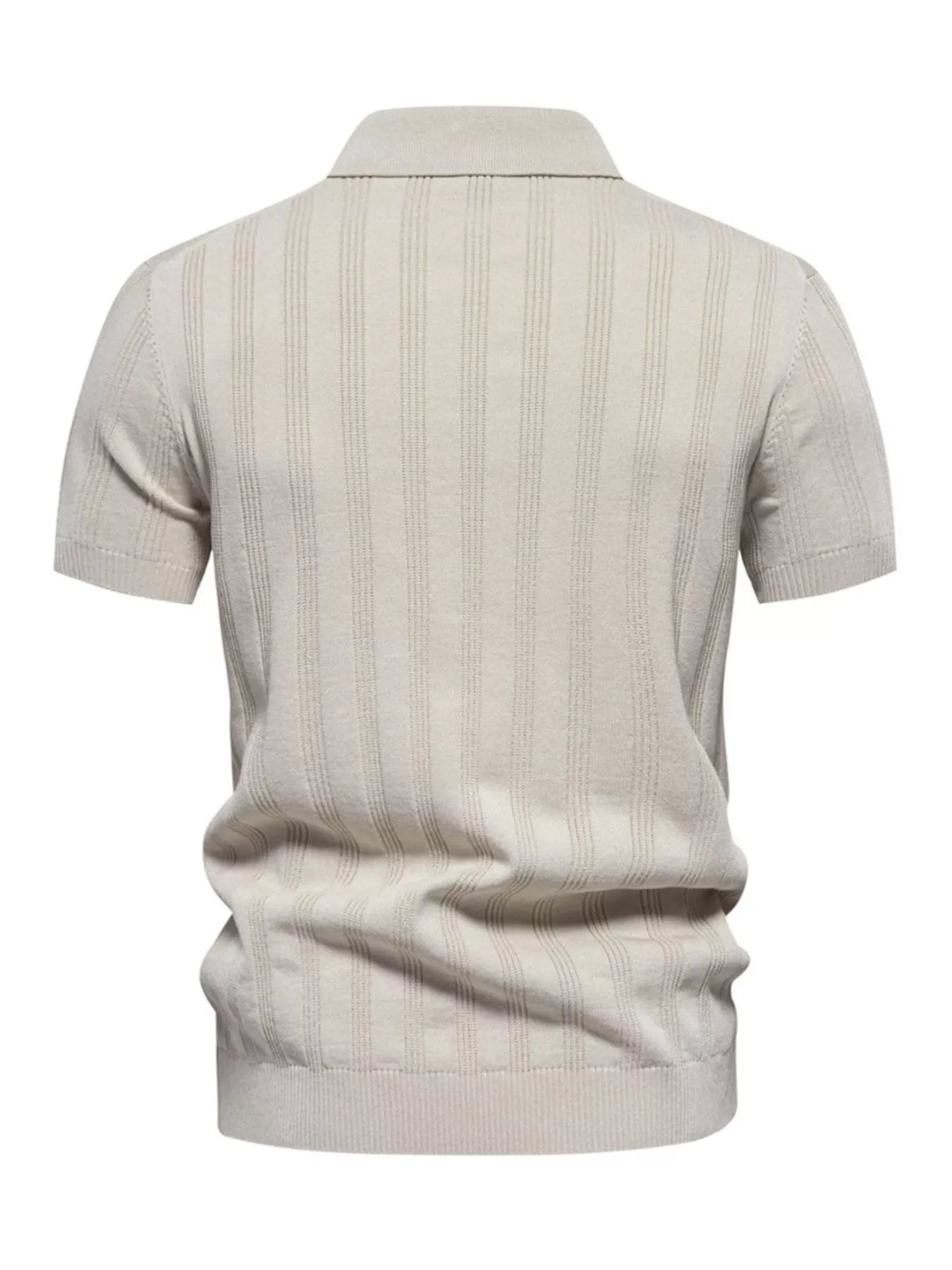 Men's Short Sleeve Knit Polo - URBANPICK FASHION