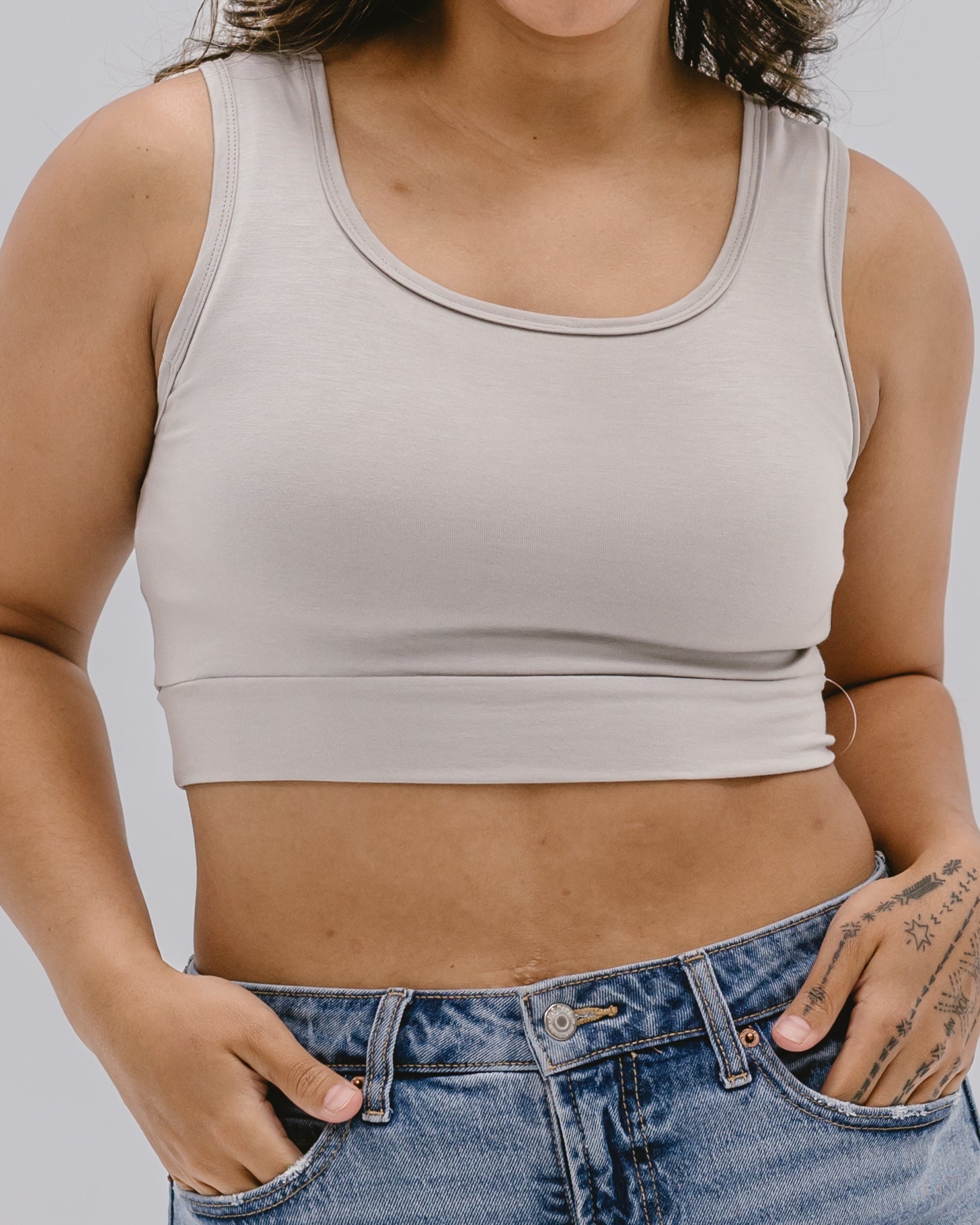 Classic Wide Strap Tank Halftee - URBANPICK FASHION