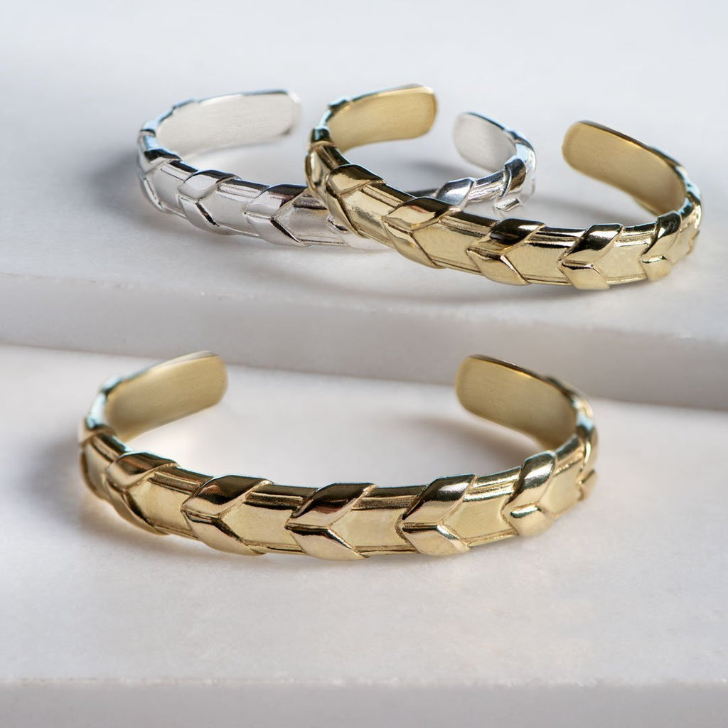 Lexington - Equestrian Laced Rein Wrist Cuff in Gold or Silver - URBANPICK FASHION
