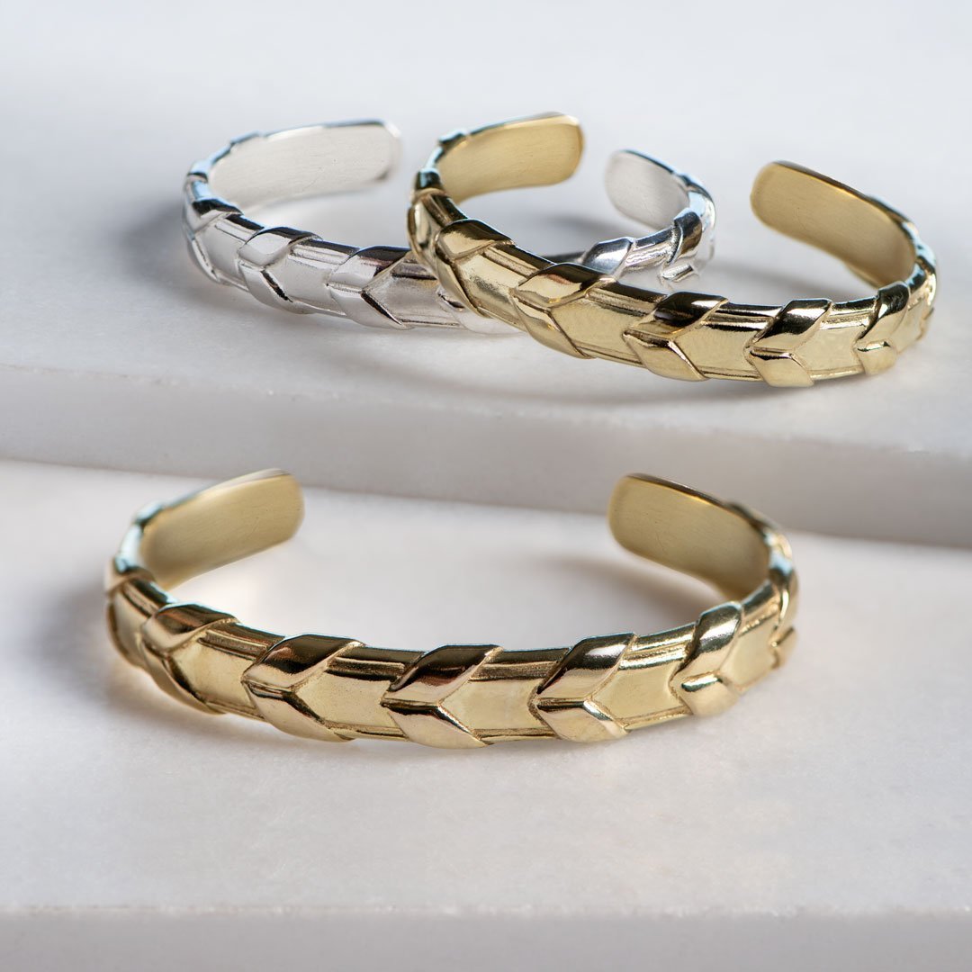 Lexington - Equestrian Laced Rein Wrist Cuff in Gold or Silver - URBANPICK FASHION
