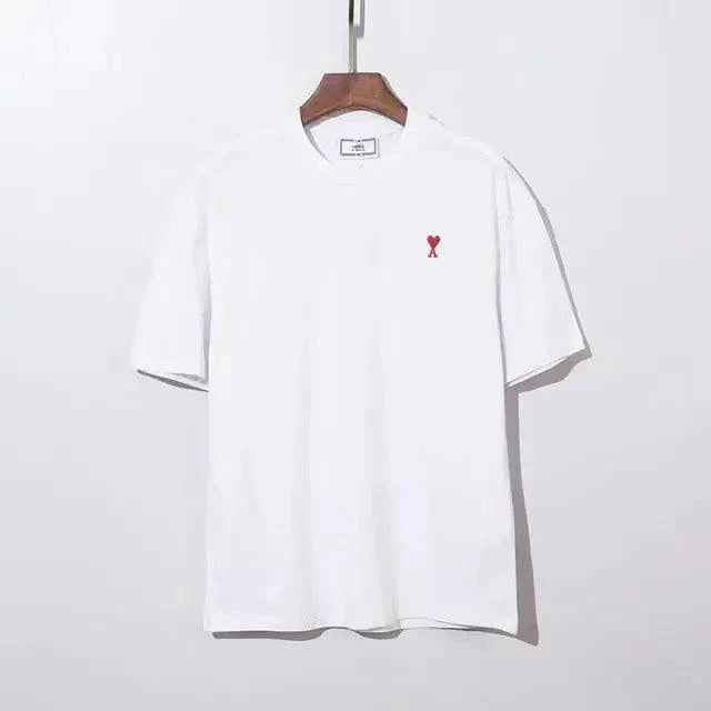 Modern Summer New Hearts A Love Embroidered Simple Design Masculine Fashion Short Sleeve T-Shirt Men's T-Shirt  Men's Short Sleeve Tees Cotton T-Shirts for Men - URBANPICK FASHION