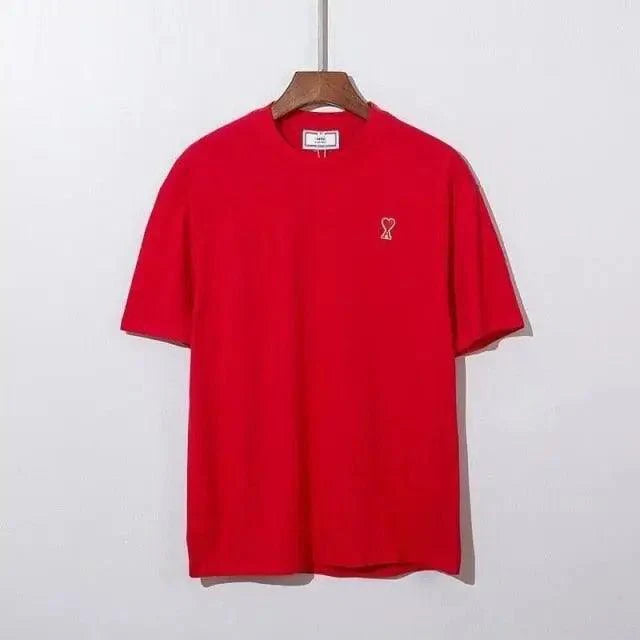 Modern Summer New Hearts A Love Embroidered Simple Design Masculine Fashion Short Sleeve T-Shirt Men's T-Shirt  Men's Short Sleeve Tees Cotton T-Shirts for Men - URBANPICK FASHION