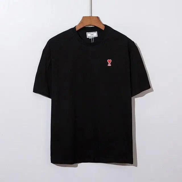 Modern Summer New Hearts A Love Embroidered Simple Design Masculine Fashion Short Sleeve T-Shirt Men's T-Shirt  Men's Short Sleeve Tees Cotton T-Shirts for Men - URBANPICK FASHION