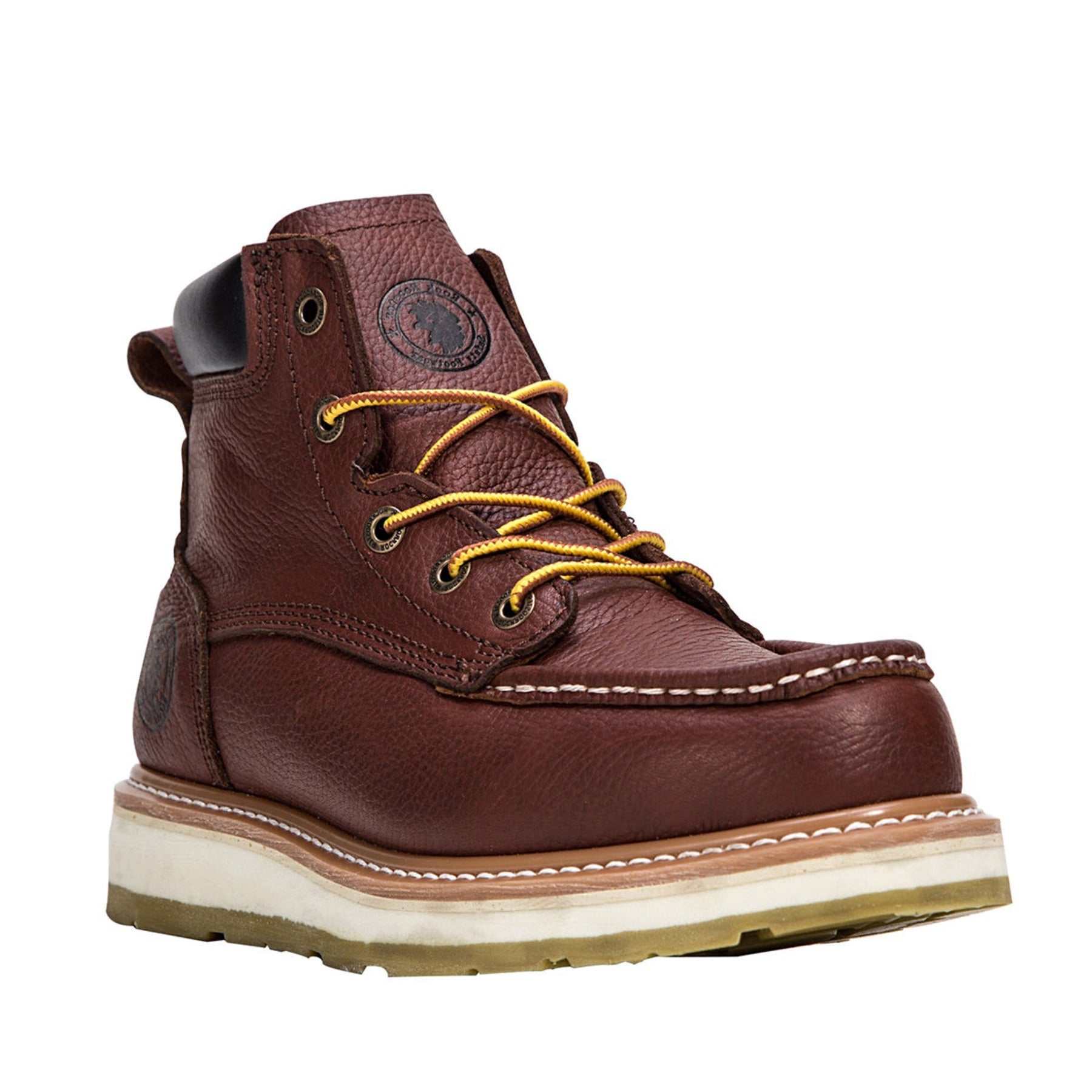 ROCKROOSTER Walker Men's 6 Inch Brown Soft Toe Wedge Work Boots SAP360 - URBANPICK FASHION