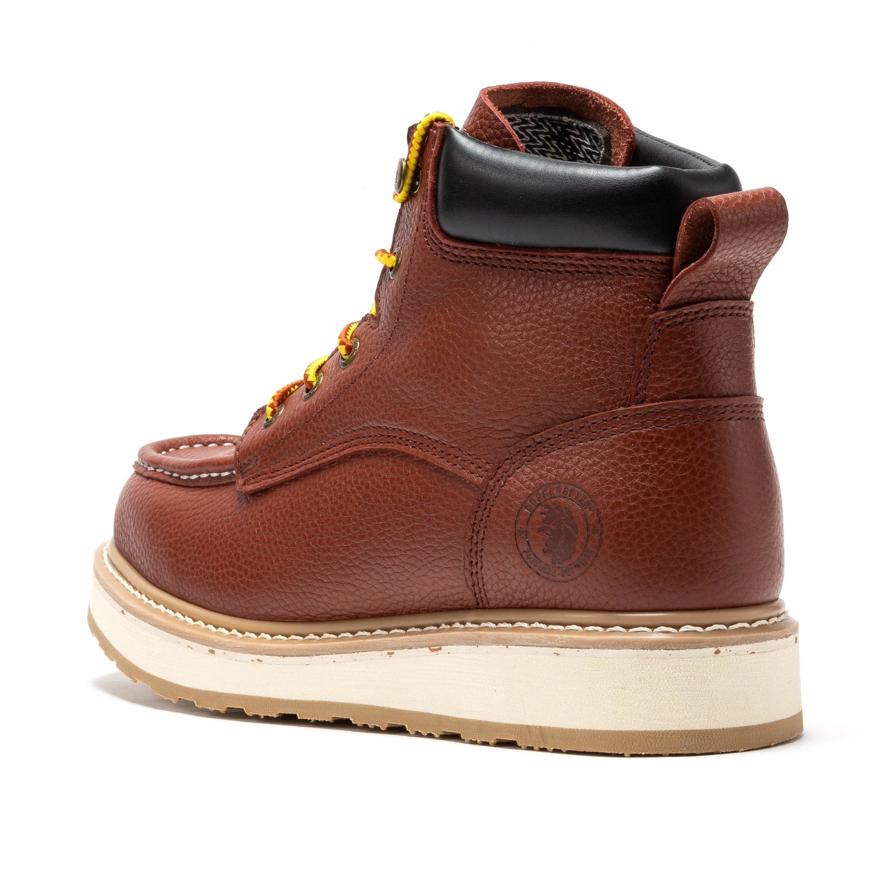 ROCKROOSTER Walker Men's 6 Inch Brown Soft Toe Wedge Work Boots SAP360 - URBANPICK FASHION