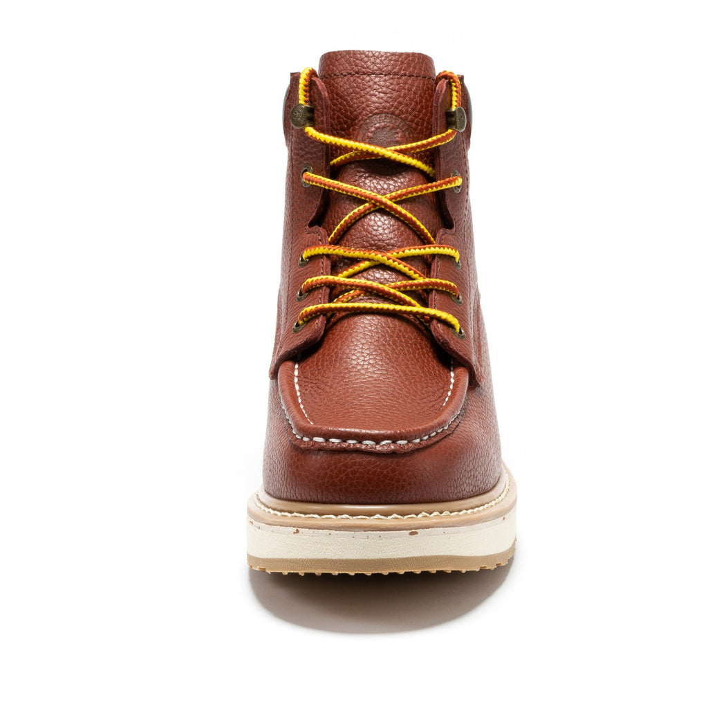 ROCKROOSTER Walker Men's 6 Inch Brown Soft Toe Wedge Work Boots SAP360 - URBANPICK FASHION