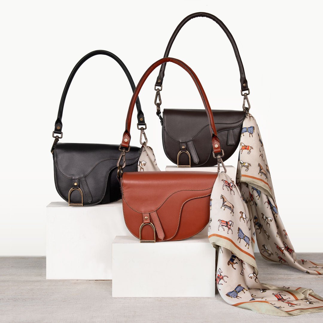 Signature Saddle Bag - Luxury Leather Handbag in Deep Brown - URBANPICK FASHION