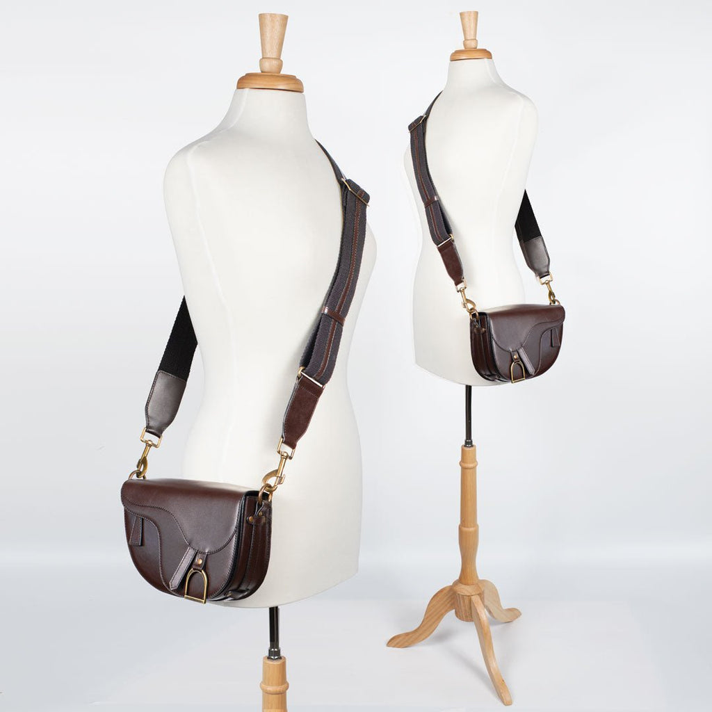 Signature Saddle Bag - Luxury Leather Handbag in Deep Brown - URBANPICK FASHION
