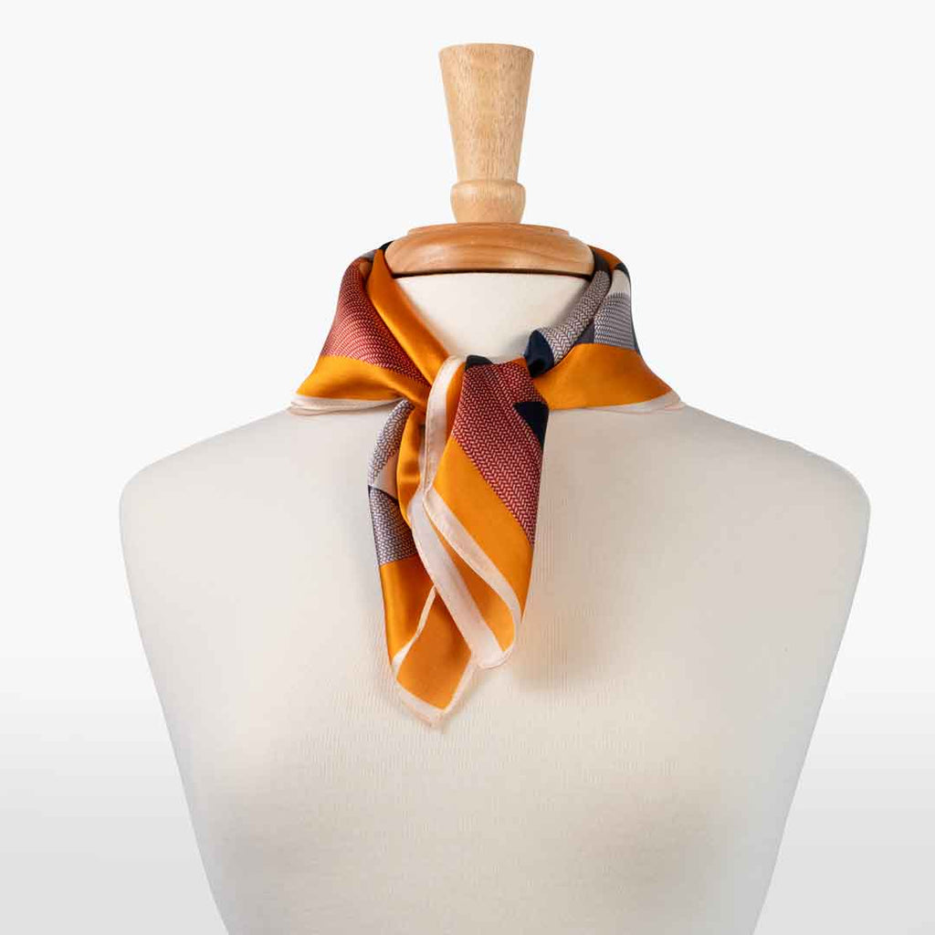 Troie - Stylized Equestrian Scarf in Tangerine - URBANPICK FASHION