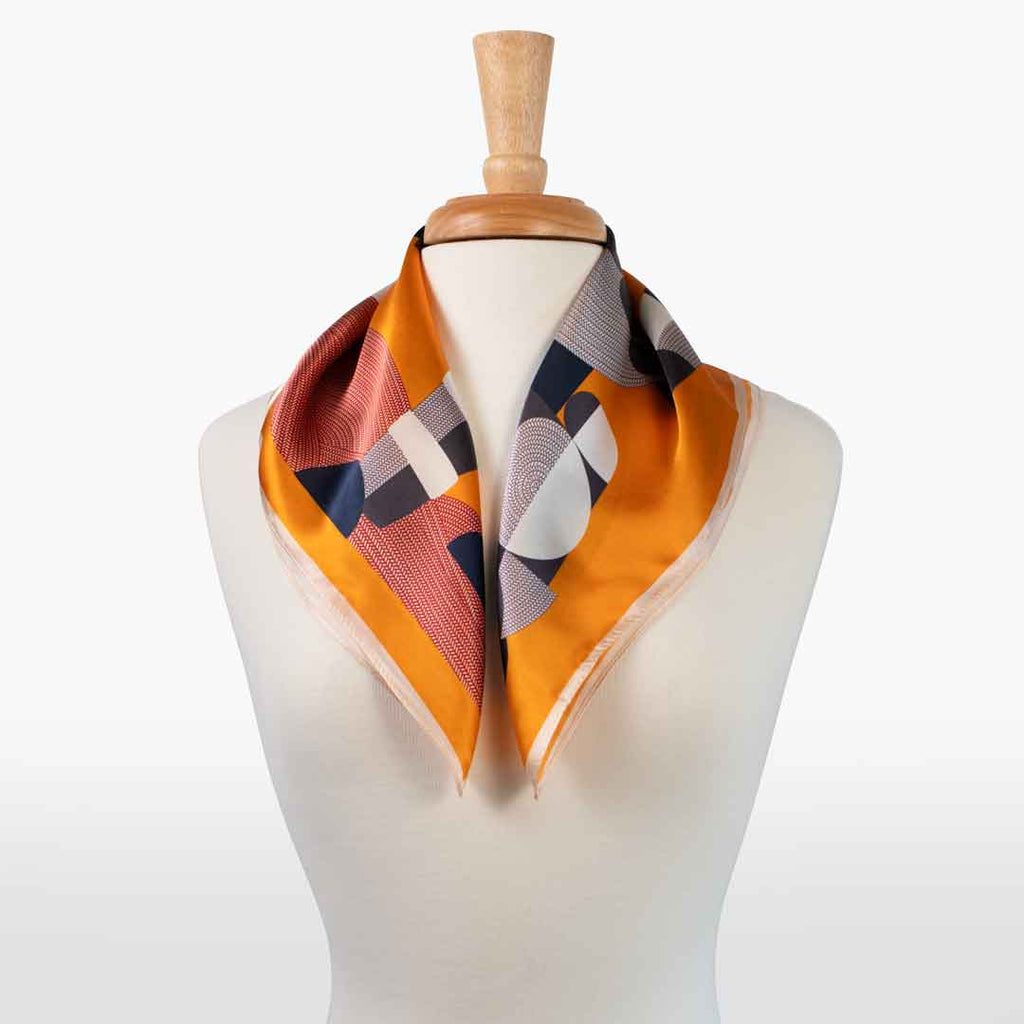 Troie - Stylized Equestrian Scarf in Tangerine - URBANPICK FASHION